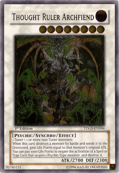 1st Edition, Dark, Psychic, Synchro/Effect Monster, The Duelist Genesis, Ultimate Rare, Unlimited Thought Ruler Archfiend [TDGS-EN044] Ultimate Rare - Trading Card World