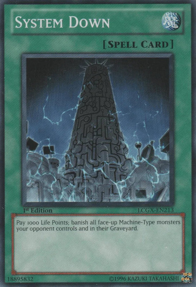 1st Edition, Common, Legendary Collection 2, Normal Spell, Spell, Unlimited System Down [LCGX-EN213] Common - Trading Card World