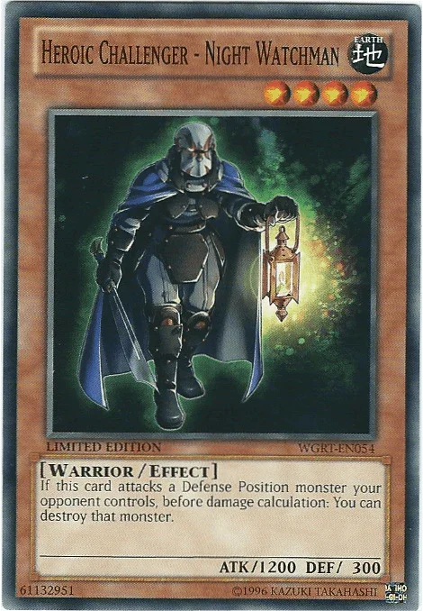 Battle Pack 2: War of the Giants Reinforcements, Common, Earth, Effect Monster, Limited Heroic Challenger - Night Watchman [WGRT-EN054] Common - Trading Card World