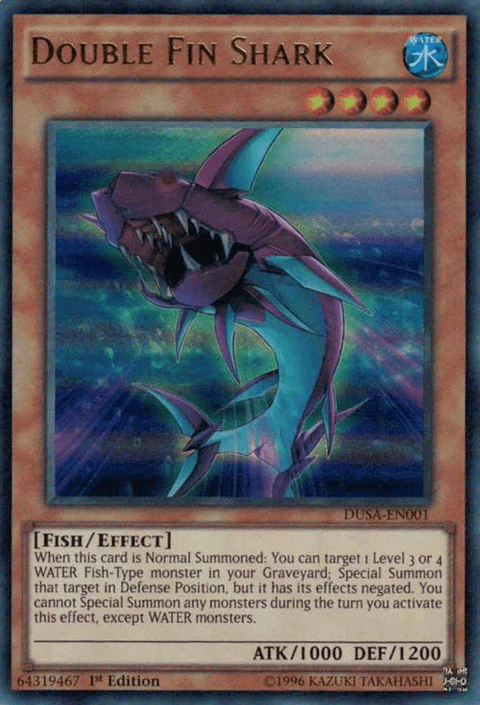 1st Edition, Duelist Saga, Effect Monster, Fish, Ultra Rare, Water Double Fin Shark [DUSA-EN001] Ultra Rare - Trading Card World