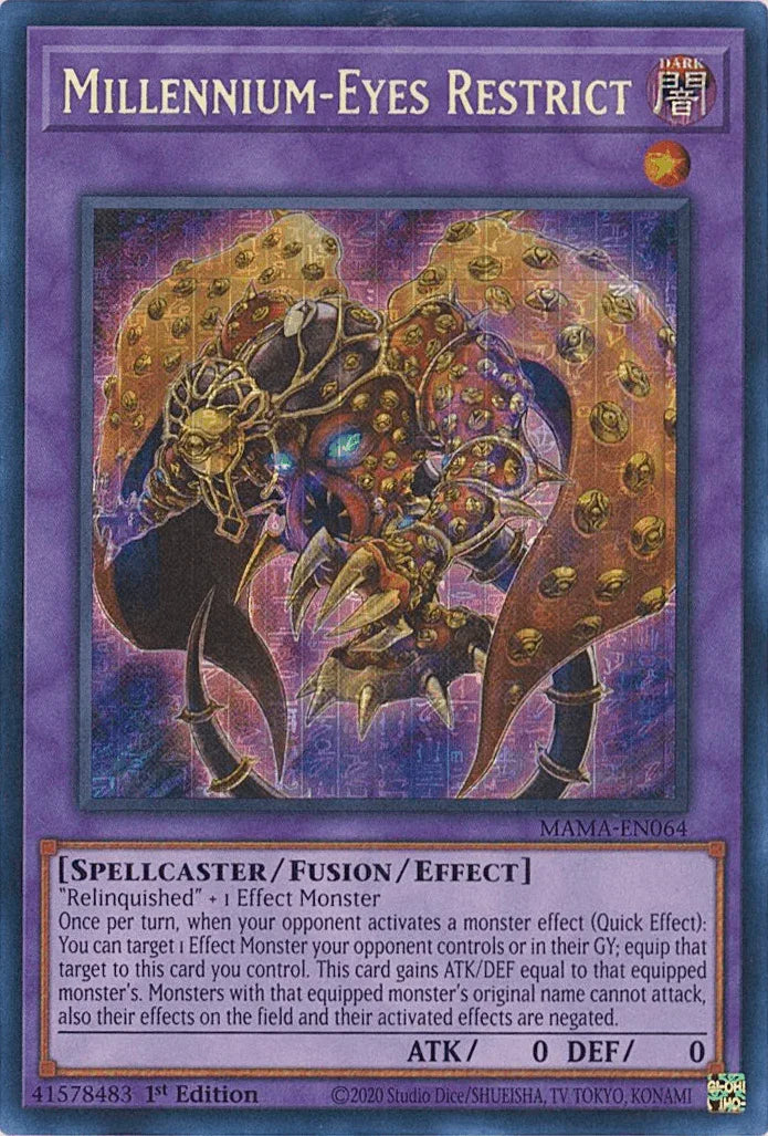 1st Edition, Dark, Fusion/Effect Monster, Magnificent Mavens, Spellcaster, Ultra Pharaoh's Rare Millennium-Eyes Restrict [MAMA-EN064] Ultra Pharaoh's Rare - Trading Card World