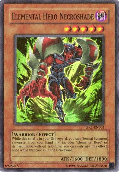 Dark, Effect Monster, GX Duel Academy GBA Promo, Limited, Super Rare, Warrior Elemental Hero Necroshade [GX1-EN001] Super Rare - Trading Card World