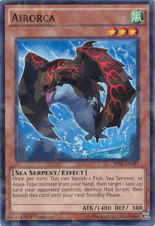 1st Edition, Battle Pack 3: Monster League, Effect Monster, Sea Serpent, Shatterfoil Rare, Wind Airorca [BP03-EN087] Shatterfoil Rare - Trading Card World