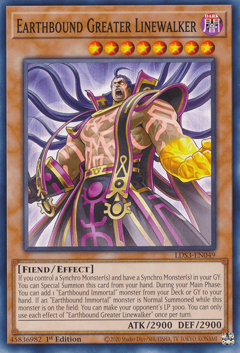 1st Edition, Common, Dark, Effect Monster, Fiend, Legendary Duelists: Season 3 Earthbound Greater Linewalker [LDS3-EN049] Common - Trading Card World