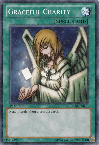 1st Edition, Battle Pack: Epic Dawn, Normal Spell, Spell, Starfoil Rare, Unlimited Graceful Charity [BP01-EN036] Starfoil Rare - Trading Card World