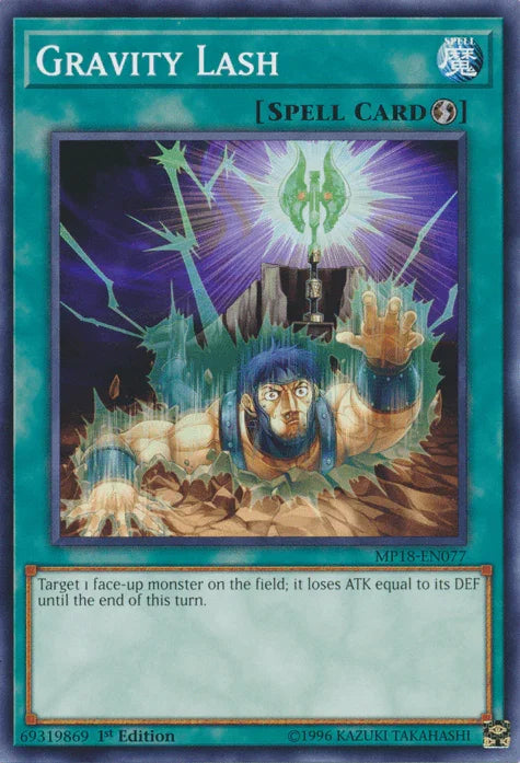 1st Edition, 2018 Mega-Tins Mega Pack, Common, Normal Spell, Spell Gravity Lash [MP18-EN077] Common - Trading Card World