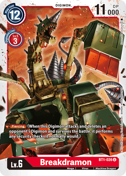 BT1-026, Digimon, Machine Dragon, Mega, Red, Release Special Booster Ver.1.0, Uncommon, Virus Breakdramon [BT1-026] [Release Special Booster Ver.1.0] - Trading Card World