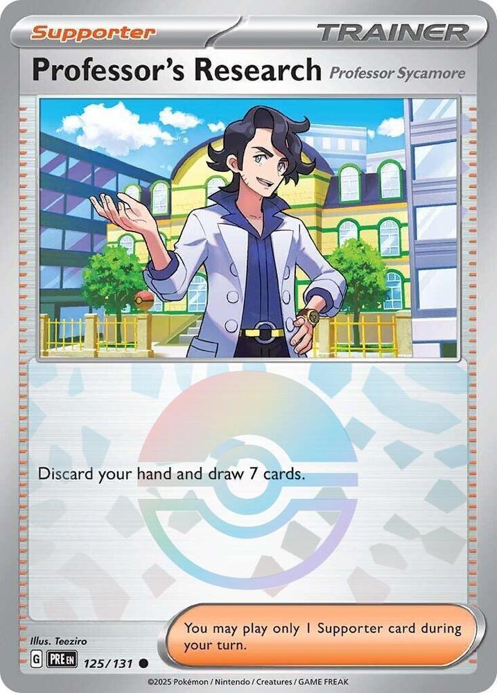 125, Common, Holofoil, Scarlet & Violet: Prismatic Evolutions, Supporter Professor's Research (125/131) [Professor Sycamore] (Poke Ball Pattern) [Scarlet & Violet: Prismatic Evolutions] - Trading Card World