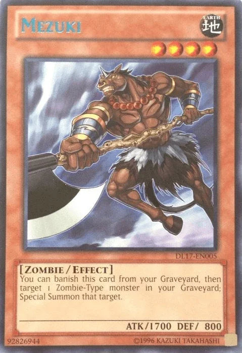 Duelist League Promo, Earth, Effect Monster, Rare, Unlimited, Zombie Mezuki (Blue) [DL17-EN005] Rare - Trading Card World