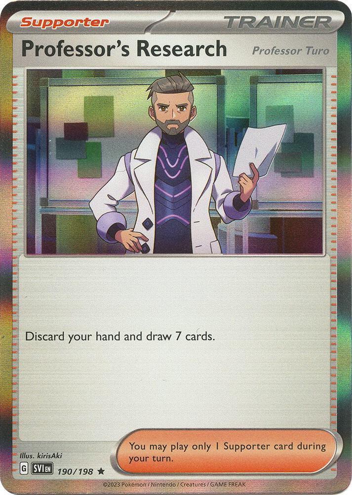 Scarlet & Violet: Base Set Professor's Research (Professor Turo) (190/198) [Scarlet & Violet: Base Set] - Trading Card World