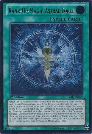 1st Edition, Legacy of the Valiant, Normal Spell, Spell, Ultimate Rare, Unlimited Rank-Up-Magic Astral Force [LVAL-EN059] Ultimate Rare - Trading Card World