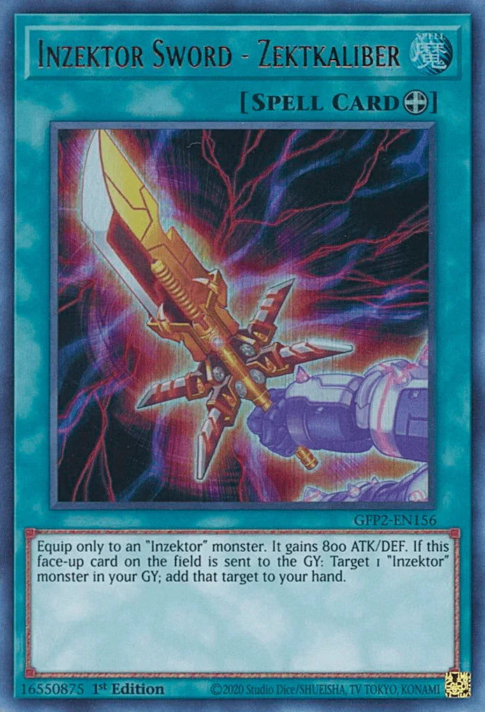 1st Edition, Equip Spell, Ghosts From the Past: The 2nd Haunting, Spell, Ultra Rare Inzektor Sword - Zektkaliber [GFP2-EN156] Ultra Rare - Trading Card World