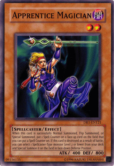 Common, Dark, Dark Revelation Volume 1, Effect Monster, Spellcaster, Unlimited Apprentice Magician [DR1-EN121] Common - Trading Card World