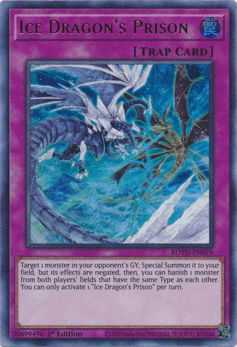 1st Edition, Normal Trap, Rise of the Duelist, Trap, Ultra Rare Ice Dragon's Prison [ROTD-EN079] Ultra Rare - Trading Card World