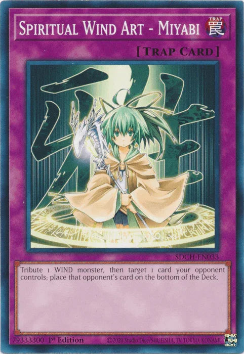 1st Edition, Common, Normal Trap, Structure Deck: Spirit Charmers, Trap Spiritual Wind Art - Miyabi [SDCH-EN033] Common - Trading Card World