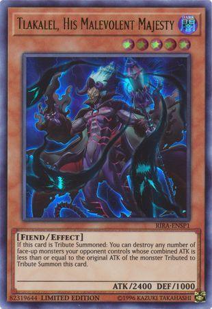 Dark, Effect Monster, Fiend, Limited, Rising Rampage, Ultra Rare Tlakalel, His Malevolent Majesty [RIRA-ENSP1] Ultra Rare - Trading Card World
