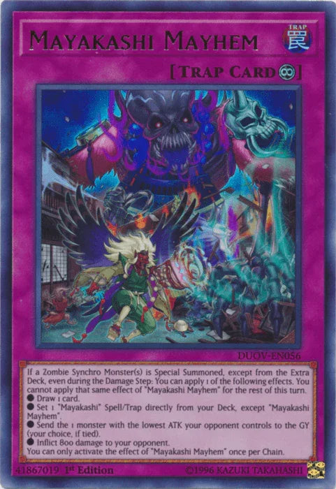 1st Edition, Continuous Trap, Duel Overload, Trap, Ultra Rare Mayakashi Mayhem [DUOV-EN056] Ultra Rare - Trading Card World