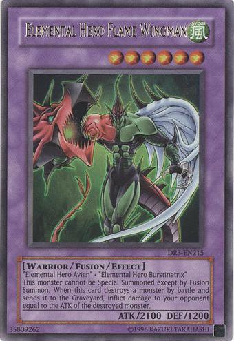 Dark Revelation Volume 3, Fusion/Effect Monster, Ultra Rare, Unlimited, Warrior, Wind Elemental Hero Flame Wingman [DR3-EN215] Ultra Rare - Trading Card World