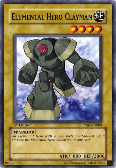 1st Edition, Common, Earth, Normal Monster, Starter Deck 2006, Unlimited, Warrior Elemental Hero Clayman [YSD-EN009] Common - Trading Card World