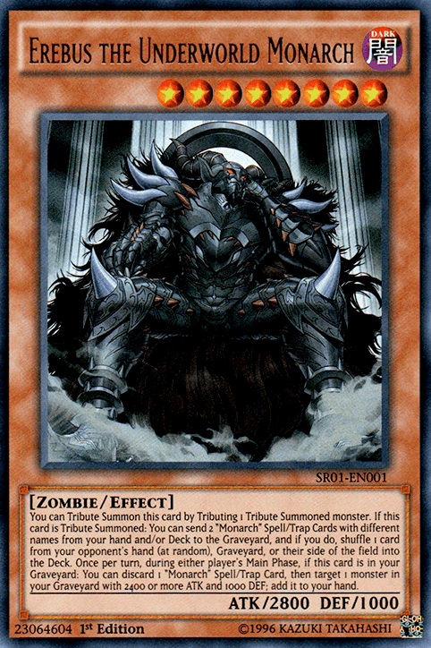 1st Edition, Dark, Effect Monster, Structure Deck: Emperor of Darkness, Ultra Rare, Unlimited, Zombie Erebus the Underworld Monarch [SR01-EN001] Ultra Rare - Trading Card World