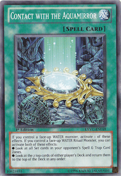 1st Edition, Common, Extreme Victory, Normal Spell, Spell, Unlimited Contact with the Aquamirror [EXVC-EN059] Common - Trading Card World