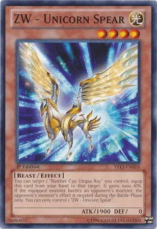 1st Edition, Beast, Common, Effect Monster, Light, Super Starter: V for Victory ZW - Unicorn Spear [YS13-EN018] Common - Trading Card World