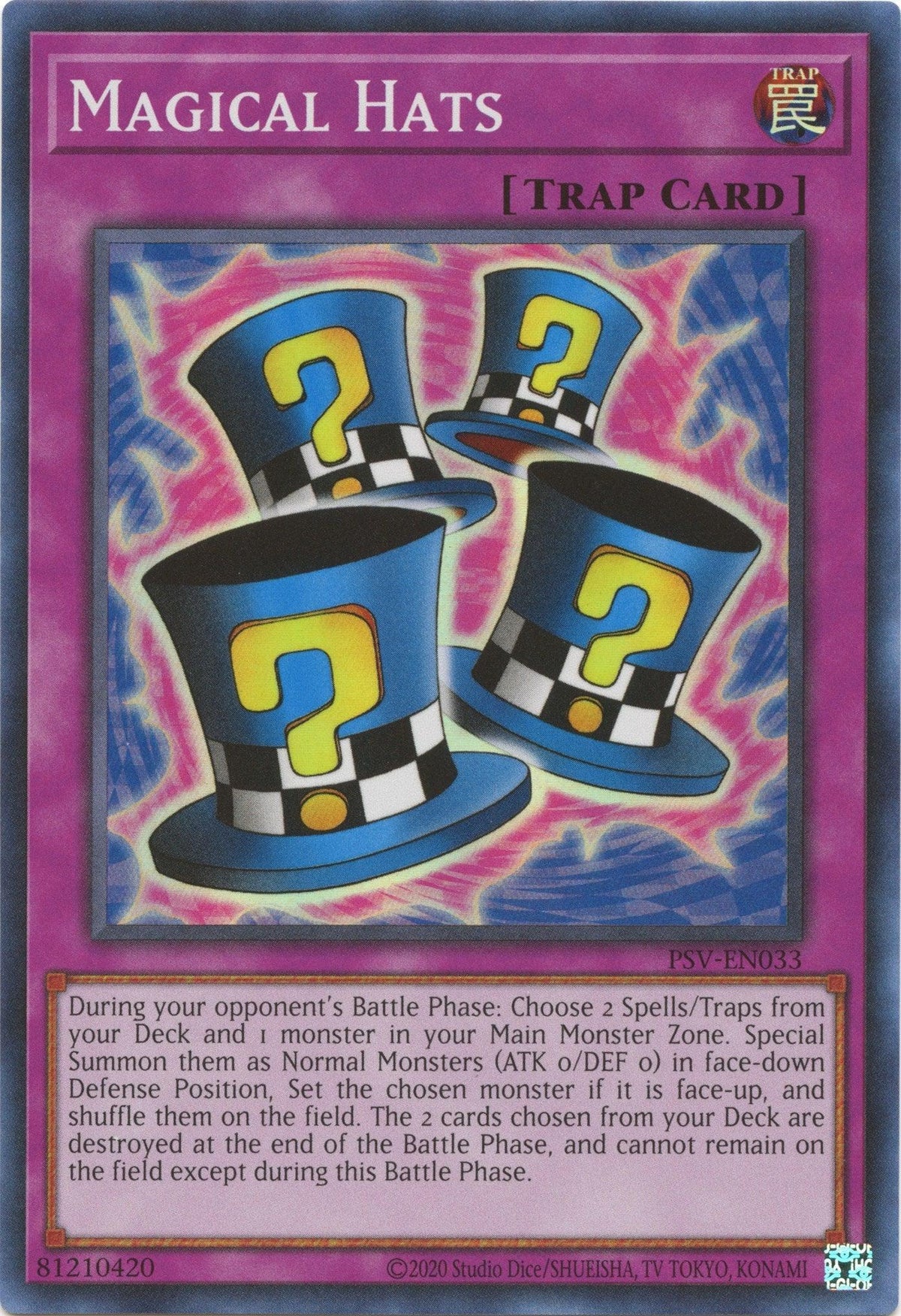 Normal Trap, Pharaoh's Servant (25th Anniversary Edition), Super Rare, Trap, Unlimited Magical Hats (25th Anniversary) [PSV-EN033] Super Rare - Trading Card World