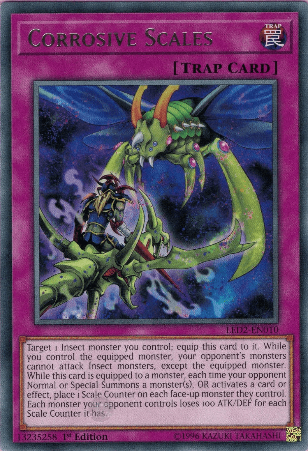 1st Edition, Legendary Duelists: Ancient Millennium, Normal Trap, Rare, Trap Corrosive Scales [LED2-EN010] Rare - Trading Card World