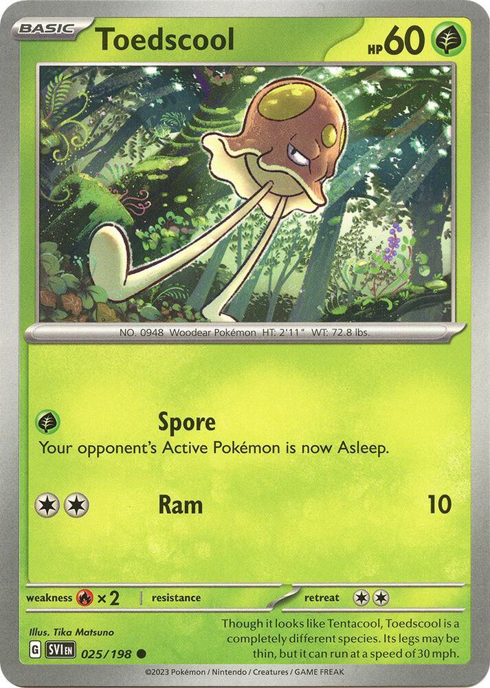 025, Scarlet & Violet: Base Set Toedscool (025/198) [Scarlet & Violet: Base Set] - Trading Card World