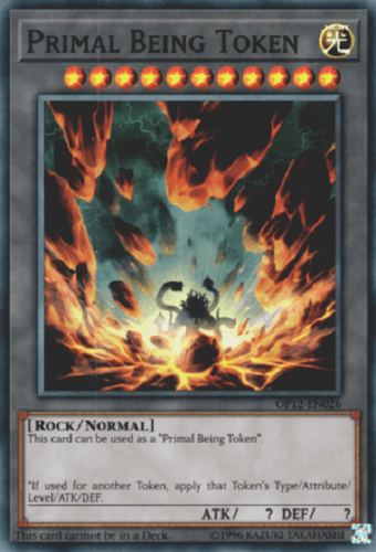 OTS Tournament Pack 12, Rock, Spell, Super Rare, Token Monster, Unlimited Primal Being Token [OP12-EN026] Super Rare - Trading Card World