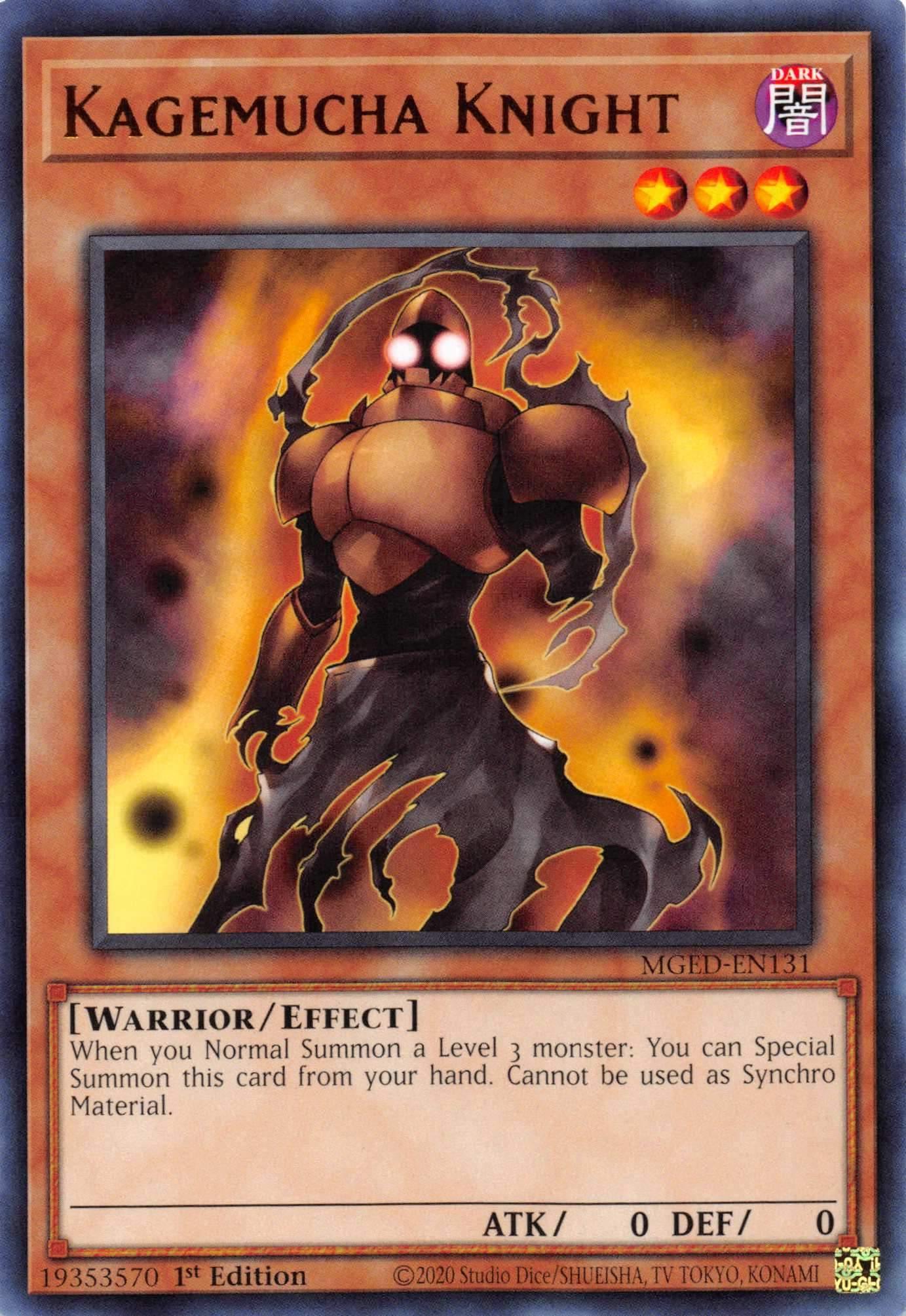1st Edition, Dark, Effect Monster, Maximum Gold: El Dorado, Rare, Warrior Kagemucha Knight [MGED-EN131] Rare - Trading Card World