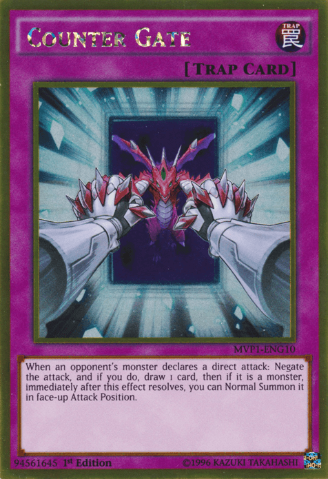 1st Edition, Gold Rare, Normal Trap, The Dark Side of Dimensions Movie Pack: Gold Edition, Trap, Unlimited Counter Gate [MVP1-ENG10] Gold Rare - Trading Card World