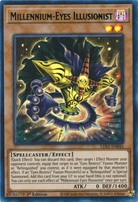 1st Edition, Dark, Effect Monster, Legendary Duelists: Season 1, Spellcaster, Ultra Rare Millennium-Eyes Illusionist (Green) [LDS1-EN045] Ultra Rare - Trading Card World
