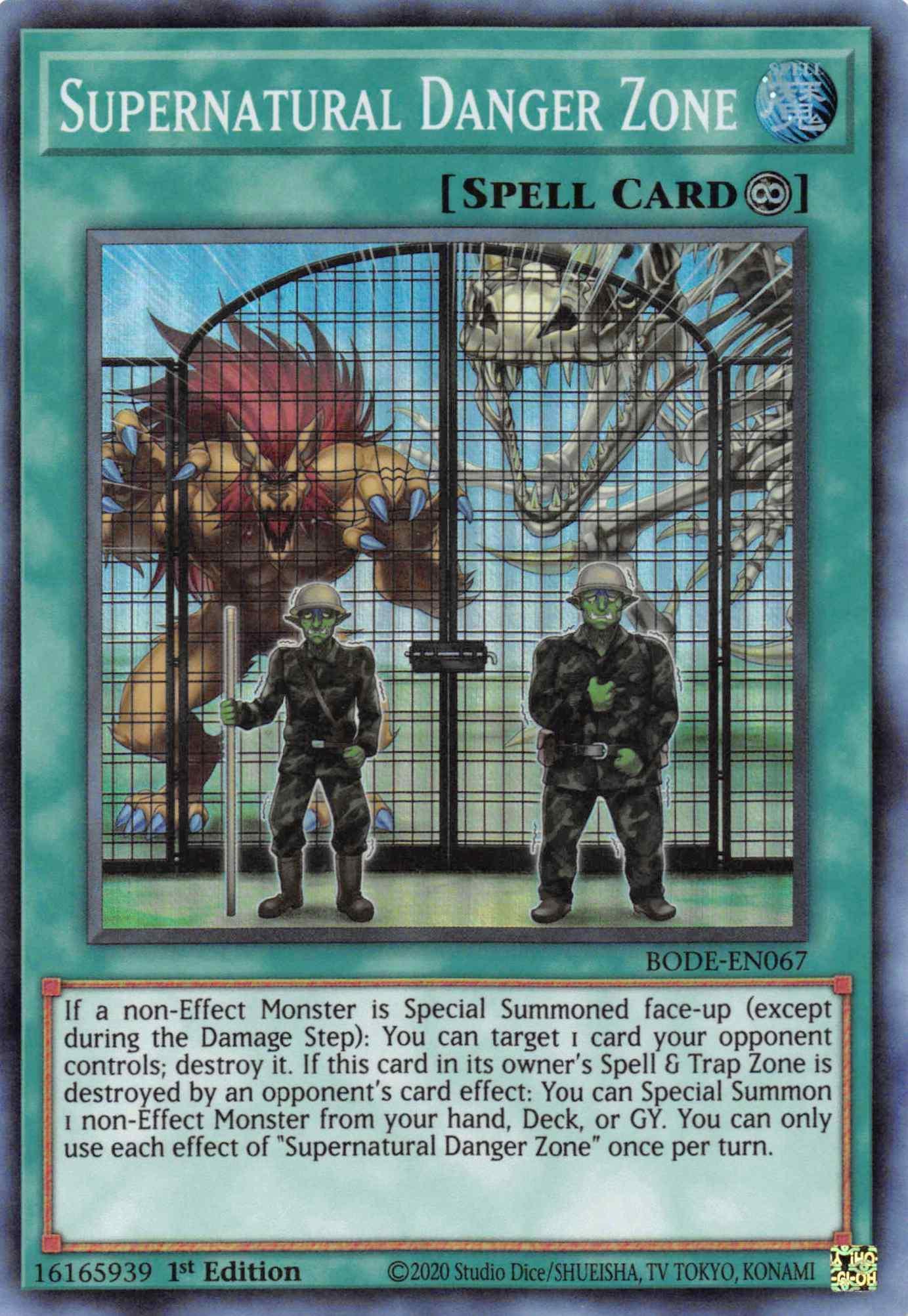 1st Edition, Burst of Destiny, Continuous Spell, Spell, Super Rare Supernatural Danger Zone [BODE-EN067] Super Rare - Trading Card World