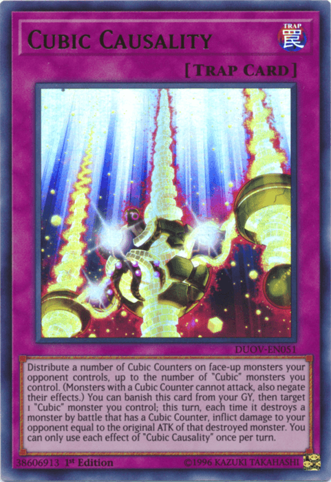 1st Edition, Duel Overload, Normal Trap, Trap, Ultra Rare Cubic Causality [DUOV-EN051] Ultra Rare - Trading Card World