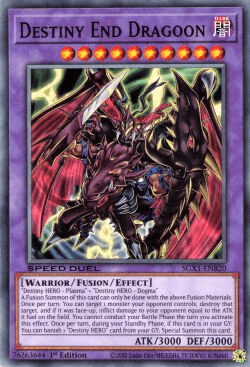 1st Edition, Common, Dark, Fusion/Effect Monster, Speed Duel GX: Duel Academy Box, Warrior Destiny End Dragoon [SGX1-ENB20] Common - Trading Card World
