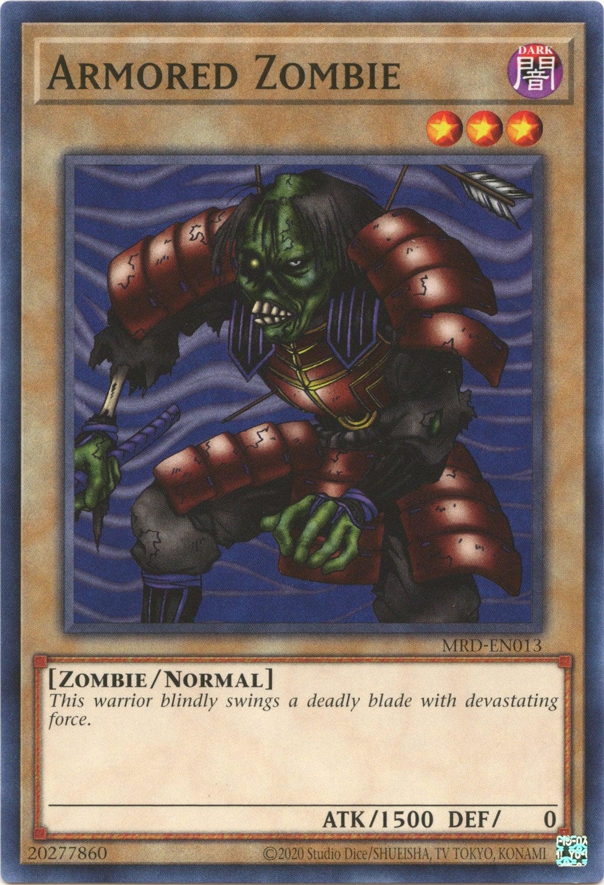 Common, Dark, Metal Raiders (25th Anniversary Edition), Normal Monster, Unlimited, Zombie Armored Zombie (25th Anniversary) [MRD-EN013] Common - Trading Card World