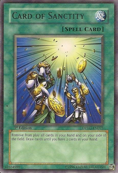 1st Edition, Duelist Pack: Yugi, Normal Spell, Rare, Spell, Unlimited Card of Sanctity [DPYG-EN025] Rare - Trading Card World