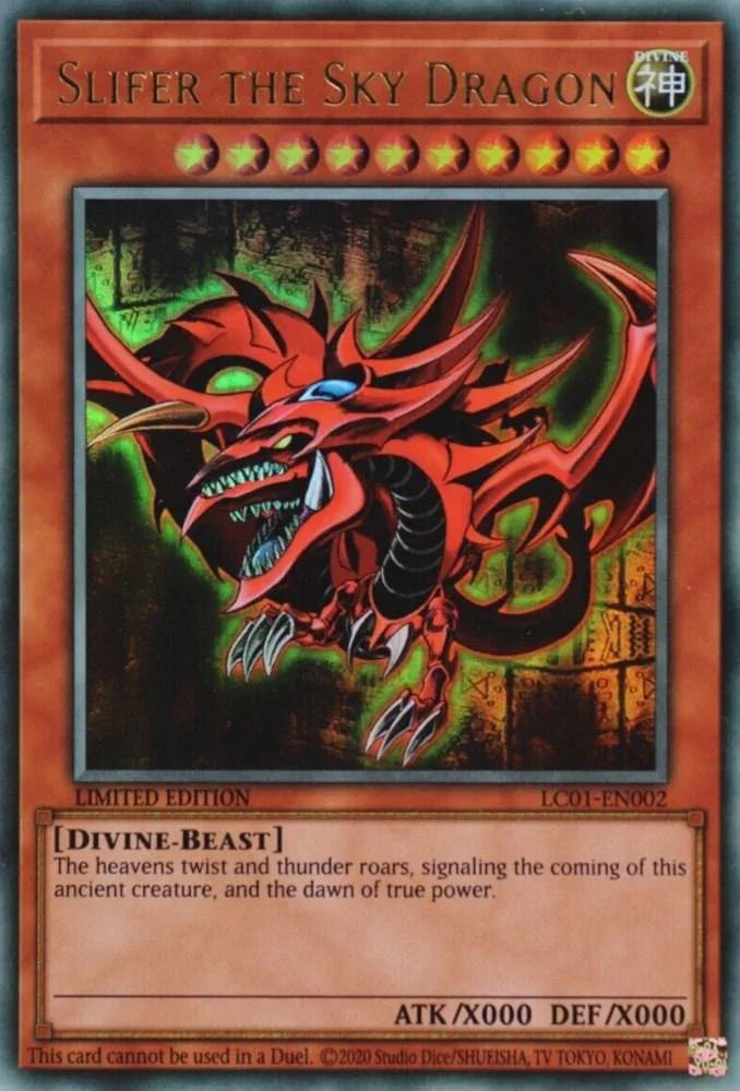 Divine, Divine-Beast, Effect Monster, Legendary Collection (25th Anniversary Edition), Limited, Ultra Rare Slifer the Sky Dragon (25th Anniversary) [LC01-EN002] Ultra Rare - Trading Card World