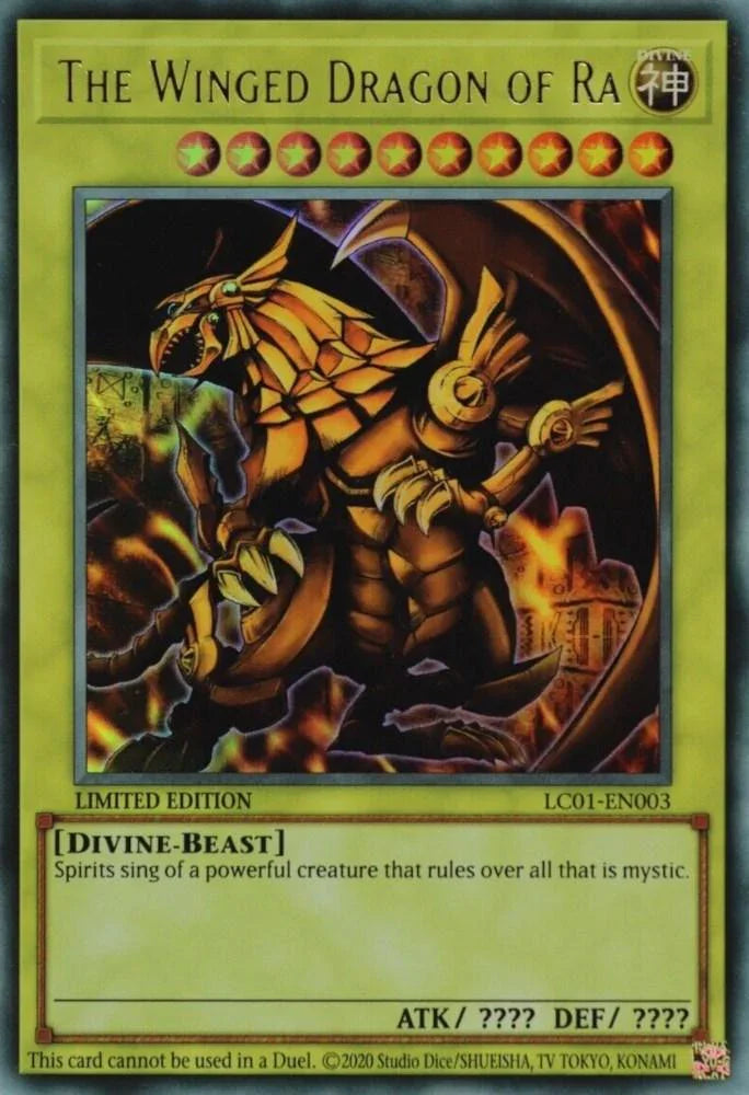 Divine, Divine-Beast, Effect Monster, Legendary Collection (25th Anniversary Edition), Limited, Ultra Rare The Winged Dragon of Ra (25th Anniversary) [LC01-EN003] Ultra Rare - Trading Card World