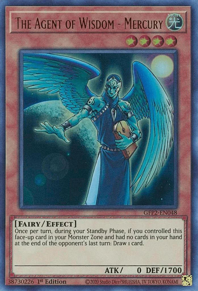 1st Edition, Effect Monster, Fairy, Ghosts From the Past: The 2nd Haunting, Light, Ultra Rare The Agent of Wisdom - Mercury [GFP2-EN048] Ultra Rare - Trading Card World