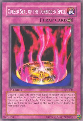 1st Edition, Common, Counter Trap, Invasion of Chaos, Trap, Unlimited Cursed Seal of the Forbidden Spell [IOC-049] Common - Trading Card World