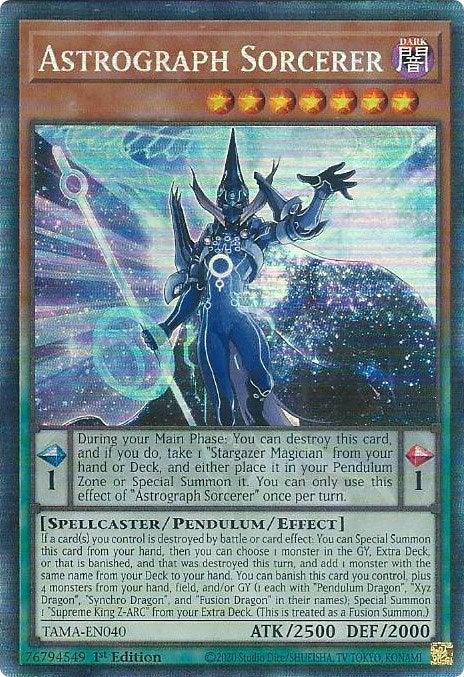 1st Edition, Collector's Rare, Dark, Pendulum/Effect Monster, Spellcaster, Tactical Masters Astrograph Sorcerer [TAMA-EN040] Collector's Rare - Trading Card World