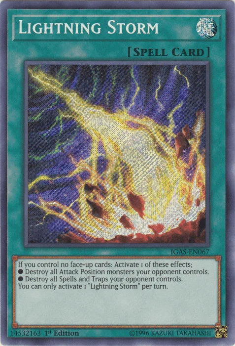 1st Edition, Ignition Assault, Normal Spell, Secret Rare, Spell, Unlimited Lightning Storm [IGAS-EN067] Secret Rare - Trading Card World