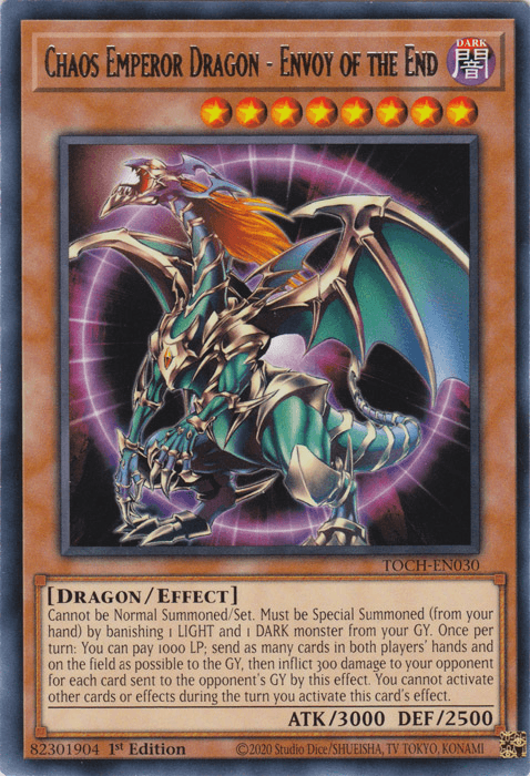 1st Edition, Dark, Dragon, Effect Monster, Rare, Toon Chaos, Unlimited Chaos Emperor Dragon - Envoy of the End [TOCH-EN030] Rare - Trading Card World