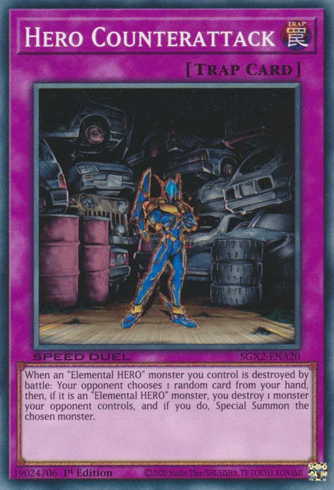 1st Edition, Common, Normal Trap, Speed Duel GX: Midterm Paradox, Trap Hero Counterattack [SGX2-ENA20] Common - Trading Card World