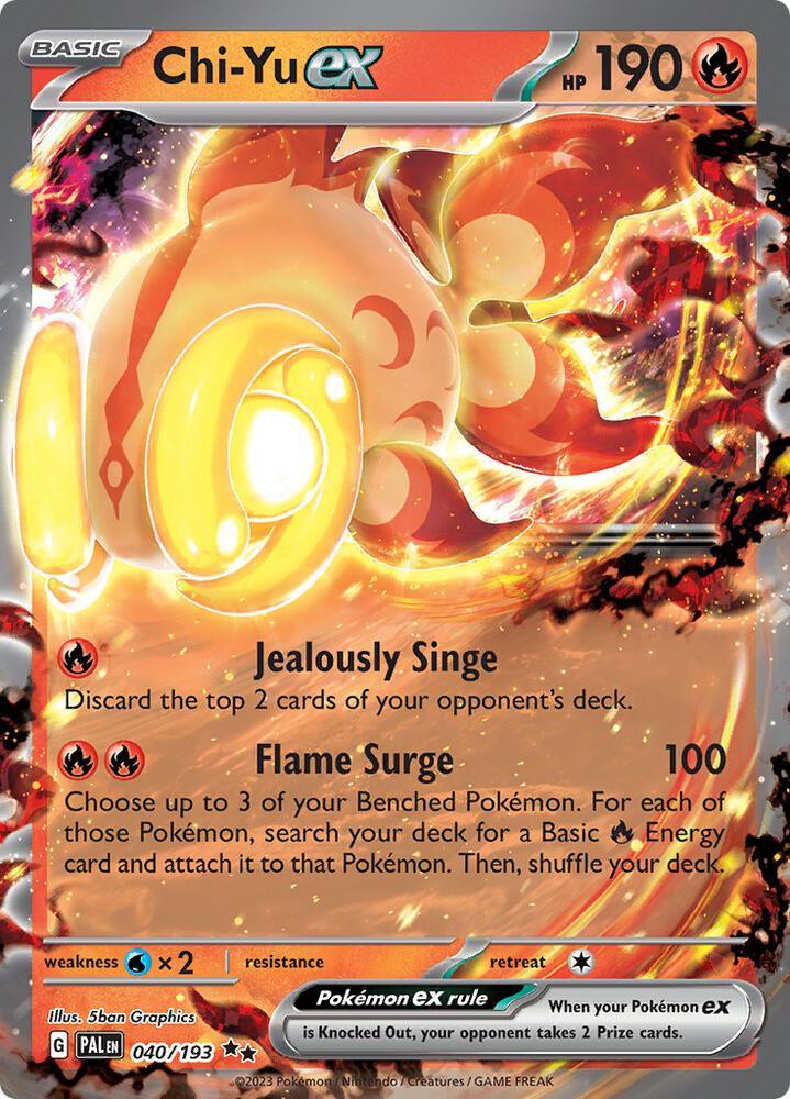 040, Double Rare, Fire, Scarlet & Violet: Paldea Evolved Chi-Yu ex (040/193) [Scarlet & Violet: Paldea Evolved] - Trading Card World