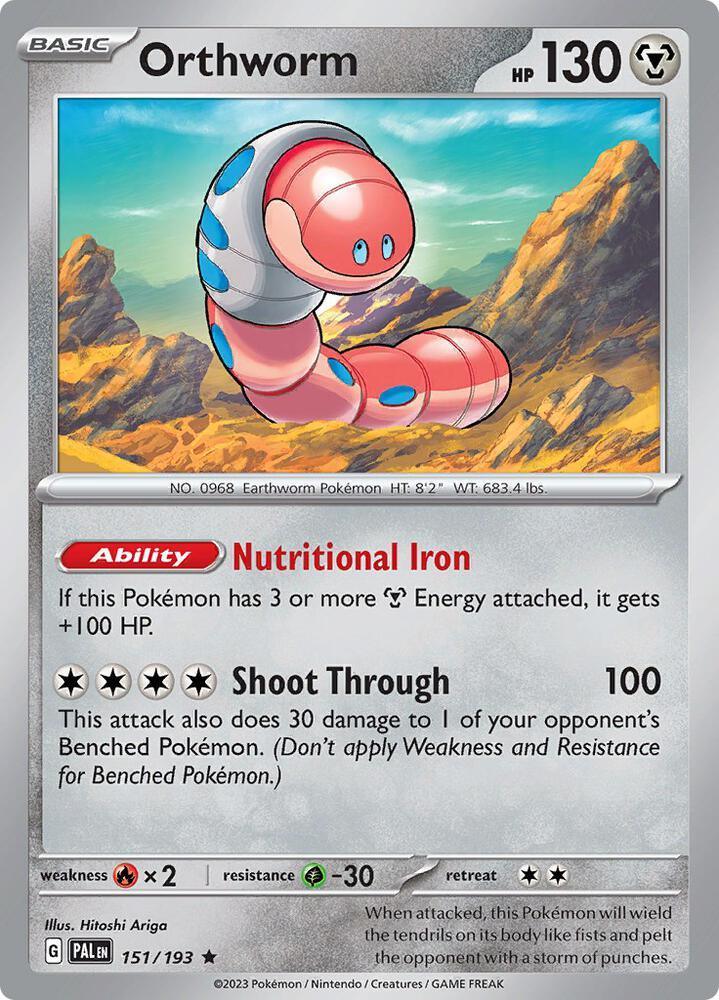151, Scarlet & Violet: Paldea Evolved Orthworm (151/193) [Scarlet & Violet: Paldea Evolved] - Trading Card World