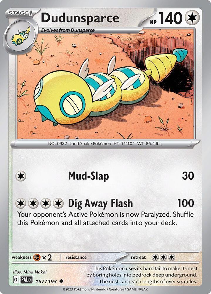 157, Scarlet & Violet: Paldea Evolved Dudunsparce (157/193) [Scarlet & Violet: Paldea Evolved] - Trading Card World