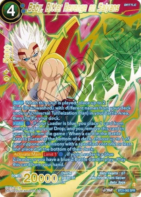 Baby Saga, Baby/Vegeta: GT, Battle, Blue, BT21-062, Machine Mutant/Saiyan, Parallel Foil, Special Rare, Wild Resurgence Baby, Bitter Revenge on Saiyans (SPR) (BT21-062) [Wild Resurgence] - Trading Card World